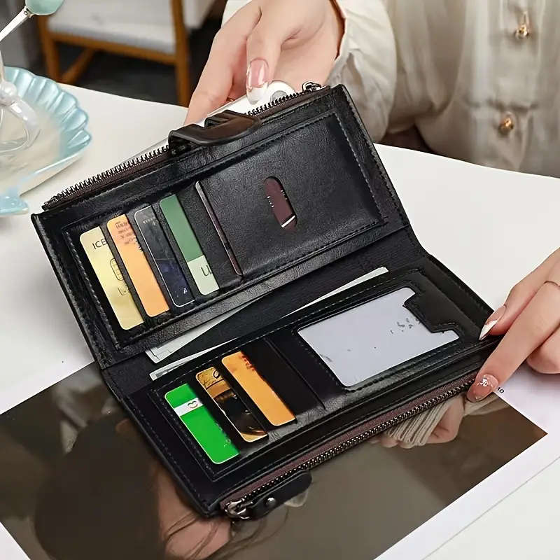 Long Wallet for Women Color Brown