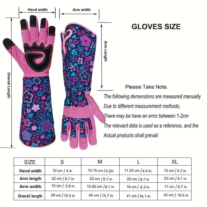 1 Pair Floral Charm Size M Multi Purpose Work Gloves