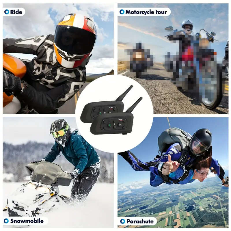 V6 Plus Motorcycle Helmet Bluetooth Headset Helmet Intercom System