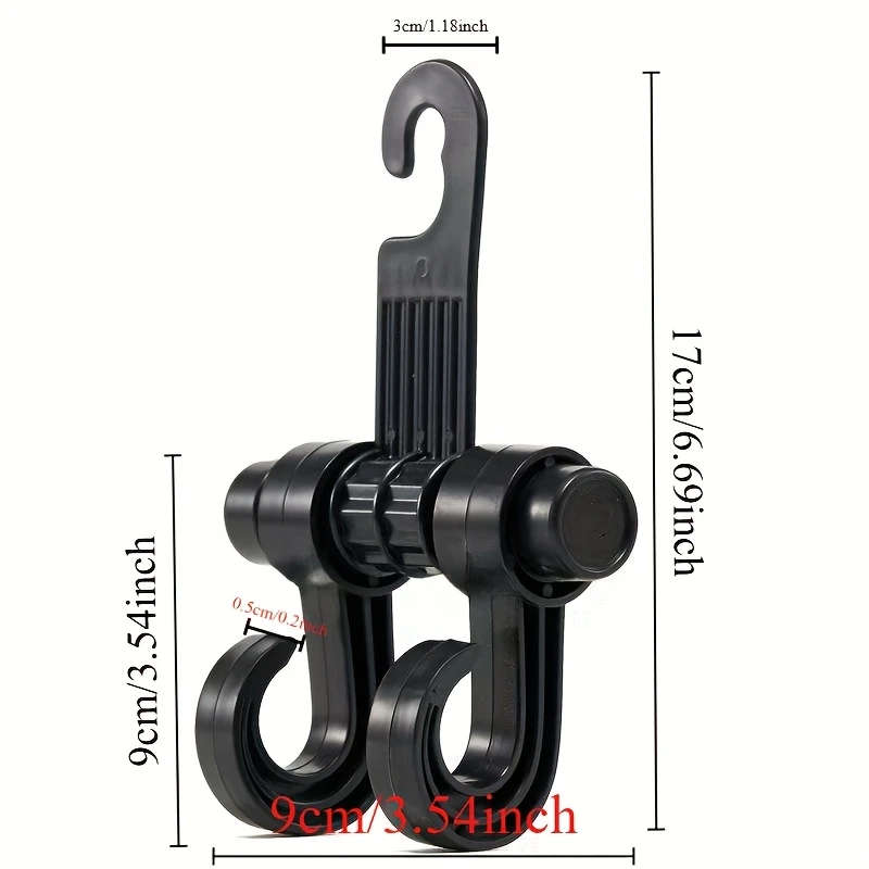 1pc Universal Multi-Functional Car Seat Hook Double Plastic Hanging Organizer for Vehicle Headrest S