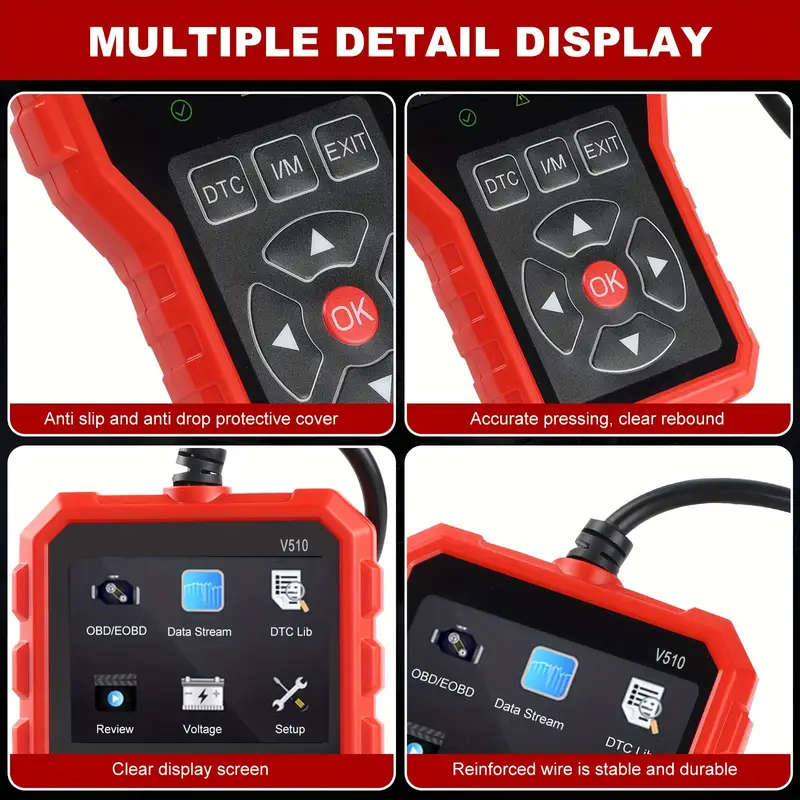 OBD2 Scanner Diagnostics Tool Full OBD2 Functionality Reset Modes 6 And 8 Engine Code Reader