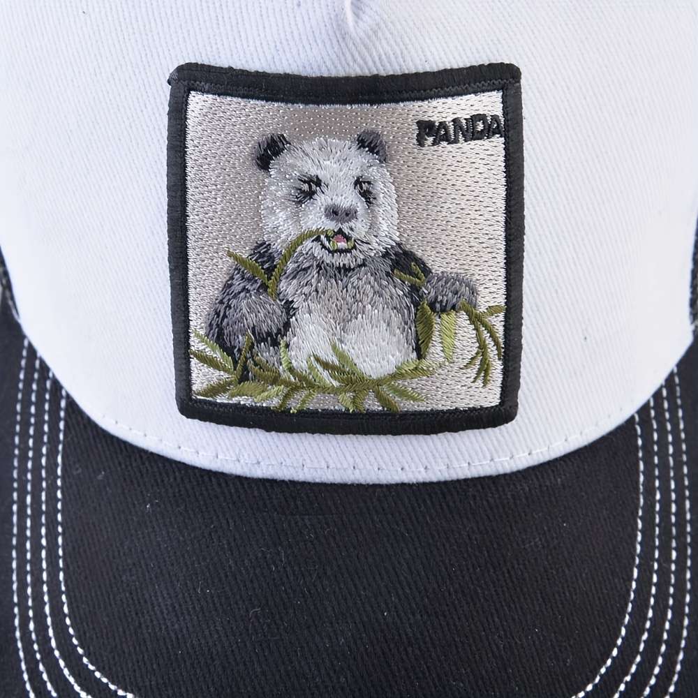 Unisex Adjustable Baseball Cap with Panda Bamboo Embroidery Breathable Mesh Back Olive G