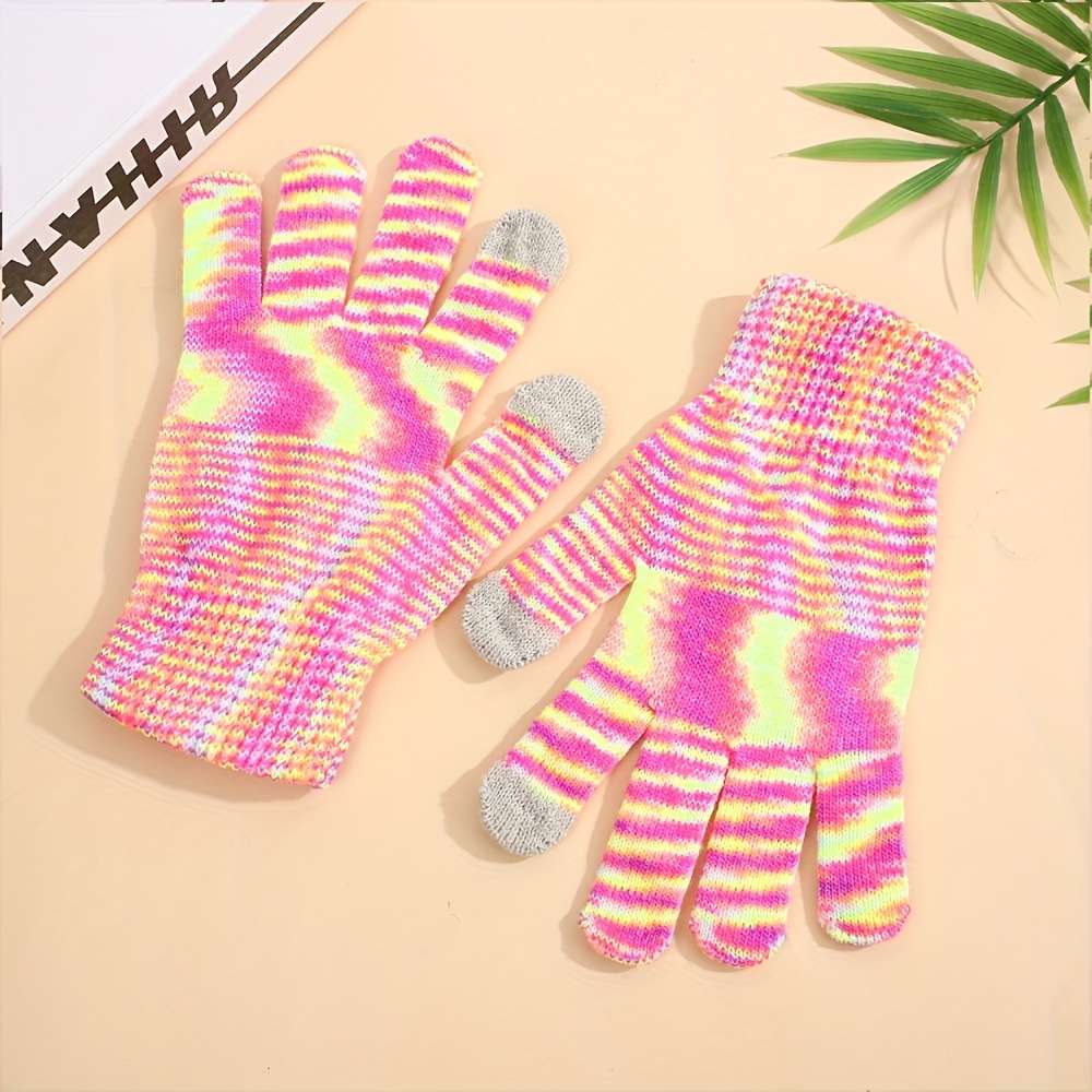 1 Pair Light Grey Warm Gloves