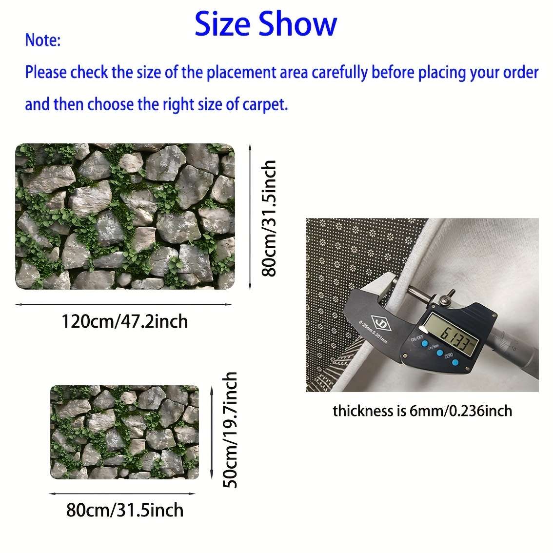 1Pc 50x80cm 19.7x31.5inch Floor Mat