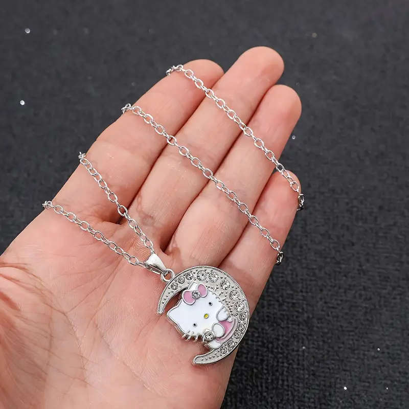 Hello Kitty Pendant Necklace with Rhinestone