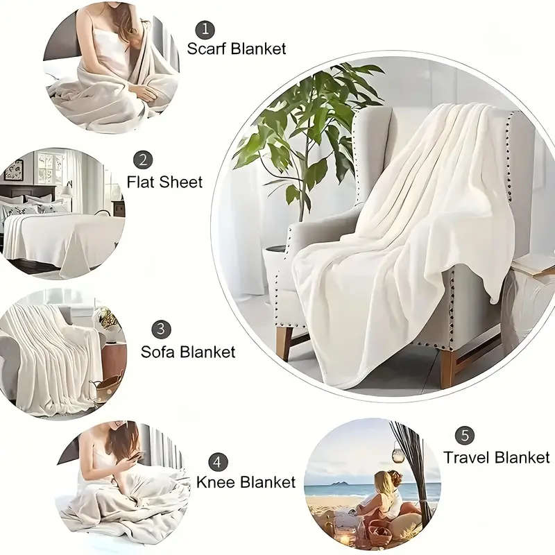 1 Cozy Crochet Floral Flannel Blanket 150*200CM