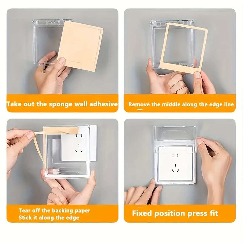 1Pc Classic Style Plastic Wall Outlet Cover Dustproof Waterproof Spray Protection Box For Bathroom T