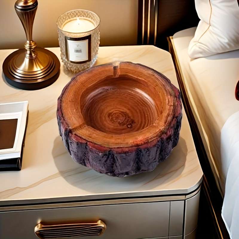 1pc A Solid Wood Ashtray.