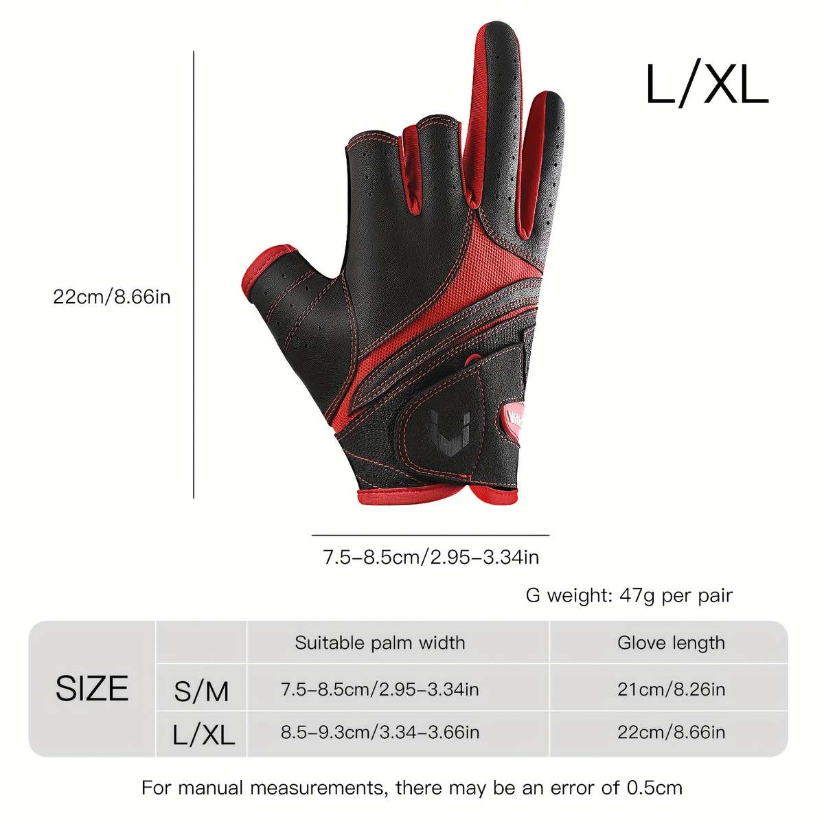 1 Pair Red Size L Outdoor Sports Gloves