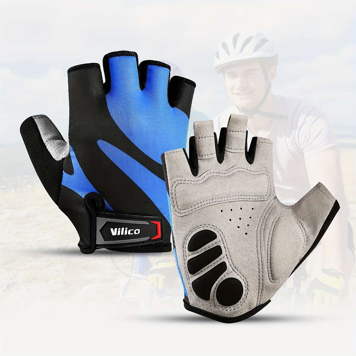 1 Pair Blue Size M Outdoor Sports Gloves