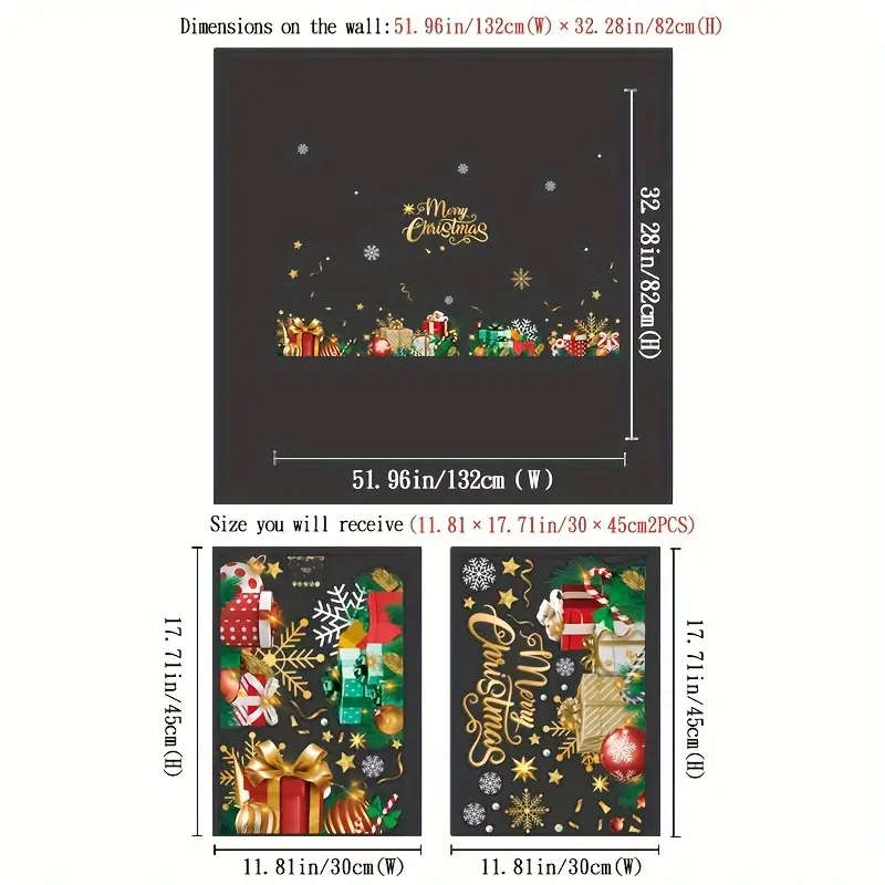 1 x Christmas Window Sticker Static Adhesive Decoration