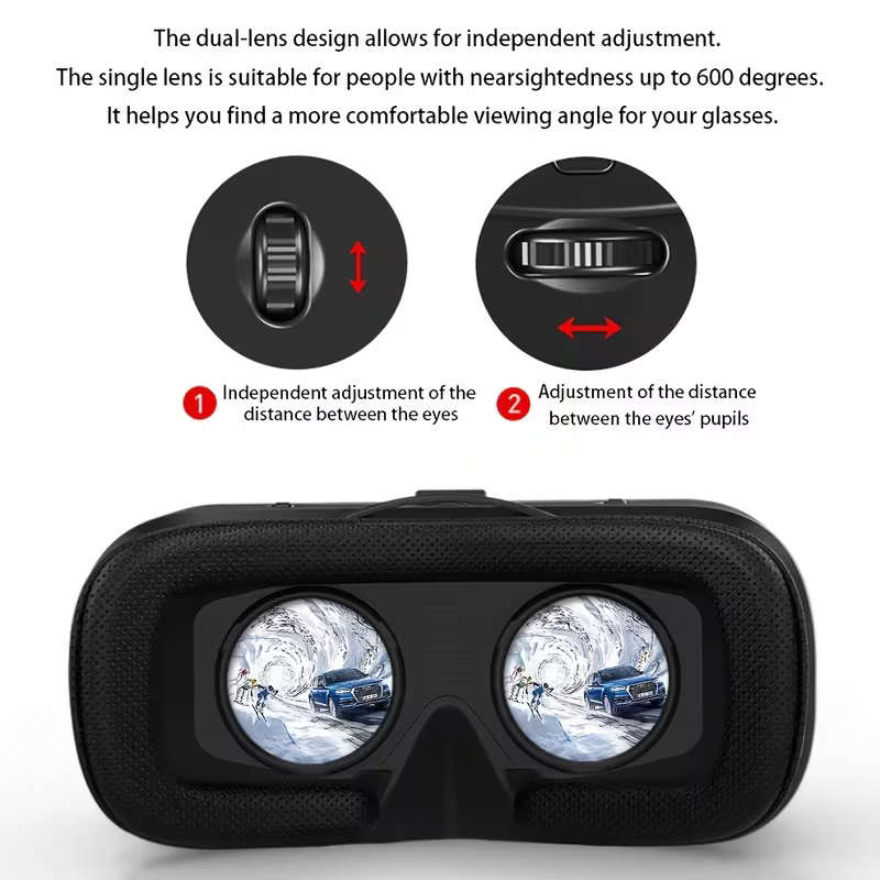 VR SHINECON Next-Gen 3D Virtual Reality Headset - Universal Smartphone VR Glasses