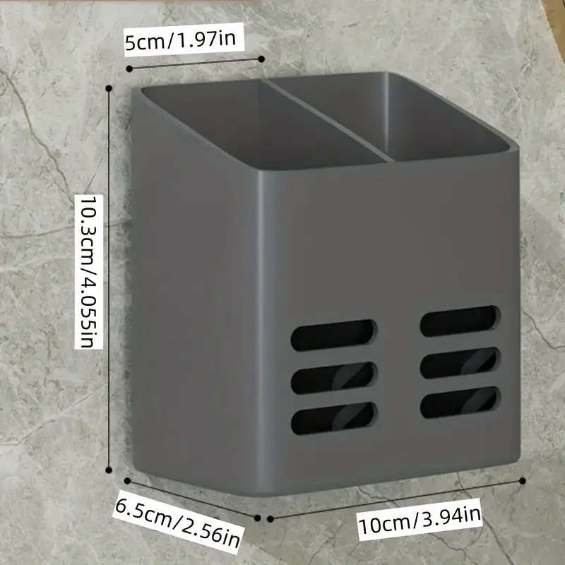 1pc Wall-Mounted Bathroom Organizer Multifunctional Storage Basket for Toothbrush Toothpaste Razor D