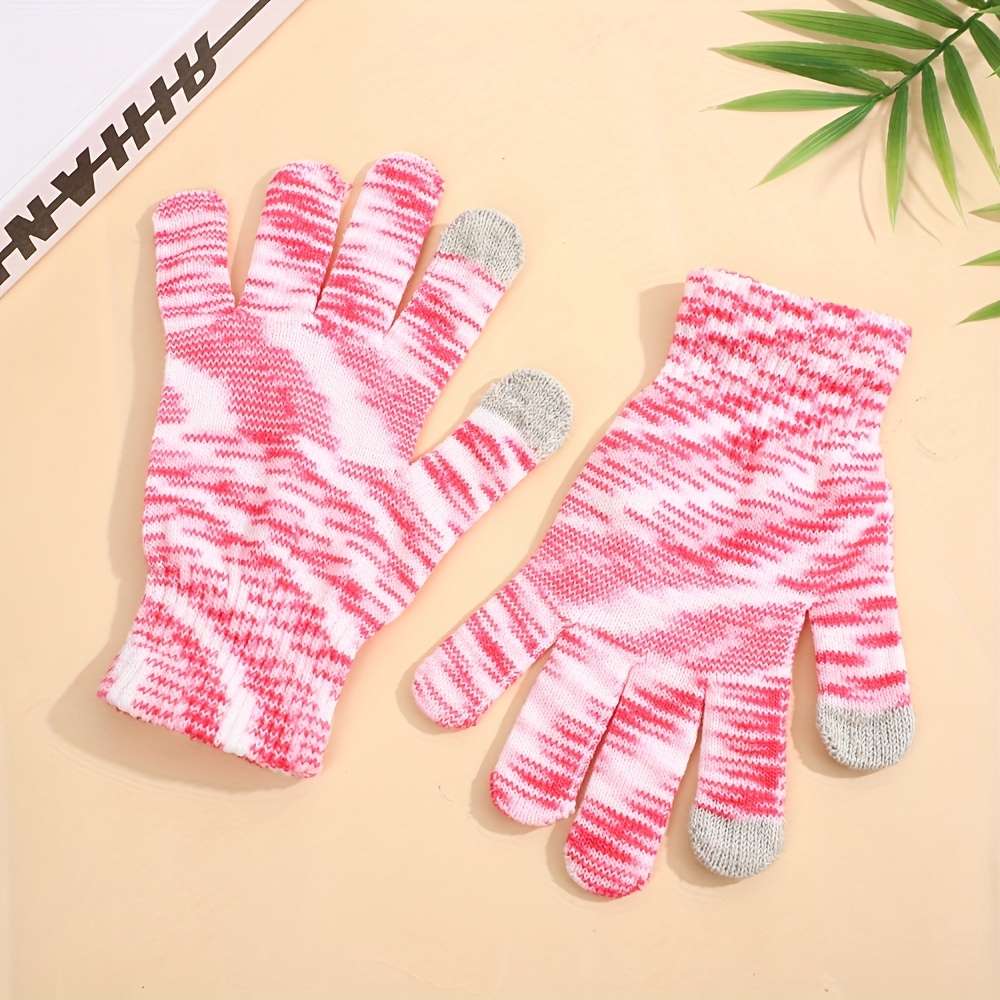 1 Pair Light Grey Warm Gloves