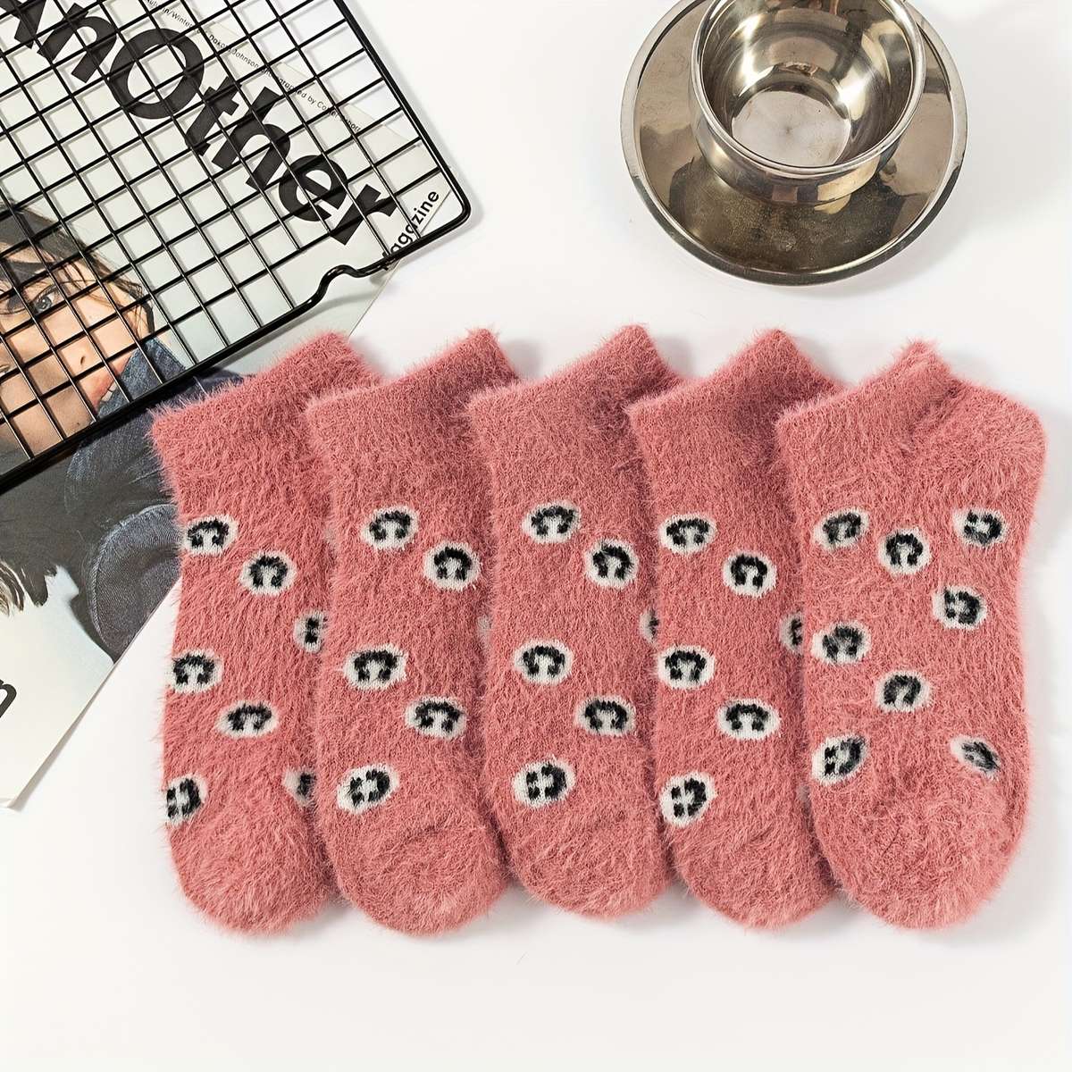 Sock 5 Pairs Pink  One Size