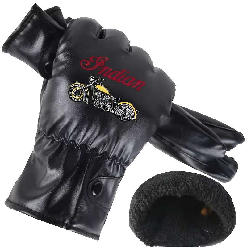 1 Pair Black Warm Gloves