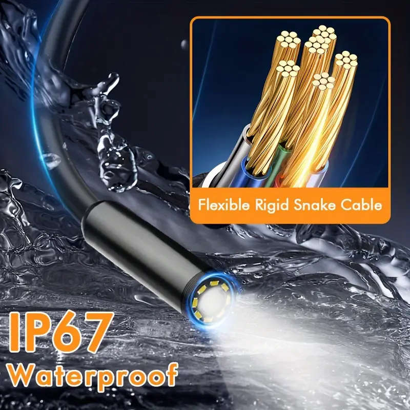 Endoscope Camera with Light 20m Endoscope Inspection Camera No WLAN Required 4.3'' IPS Screen 1080P