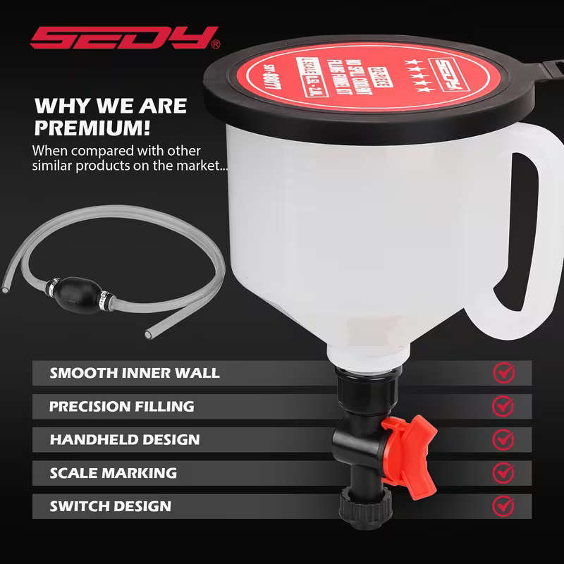 22pcs No-Spill Coolant Filling Funnel Kit And Siphon Hose Pump