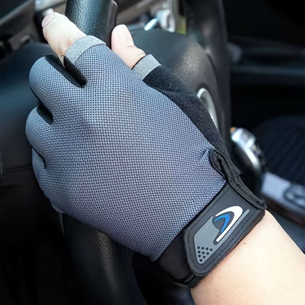 1 Pair Grey Outdoor Sports Gloves