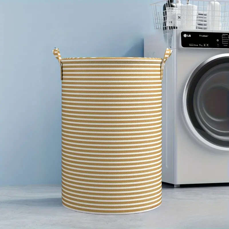 Simple Striped Laundry Basket