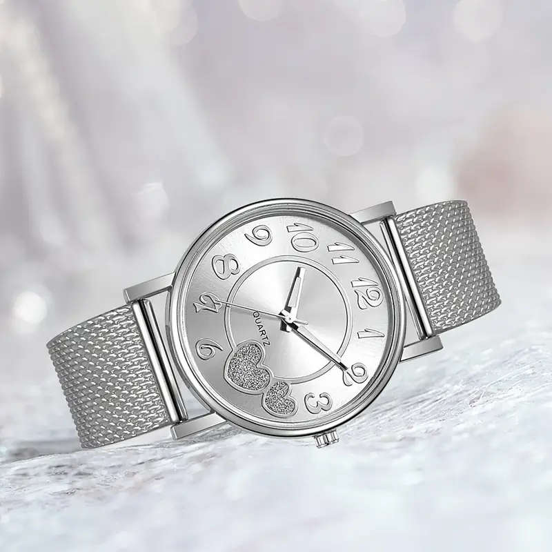 Fashionable 6-Piece Digital Dial Women's Quartz Watch Set