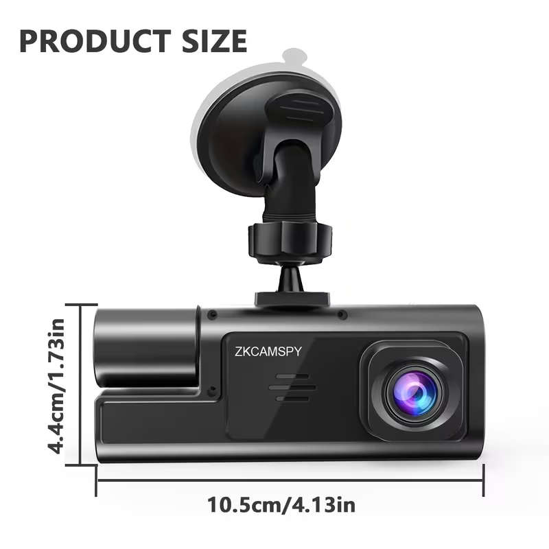 Front and rear dual-recording dashcam