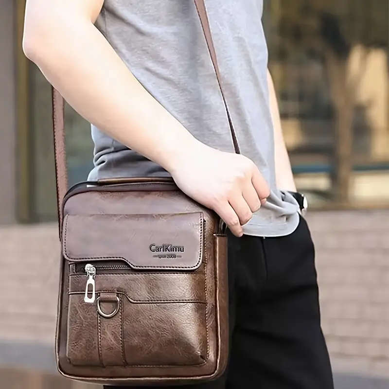 Men's Leather Shoulder Crossbody Bag