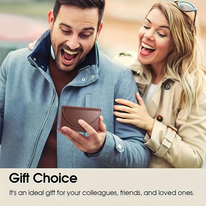 1pc Crocodile Pattern Faux Leather Business Card Holder Magnetic Closure Non-Braided Office