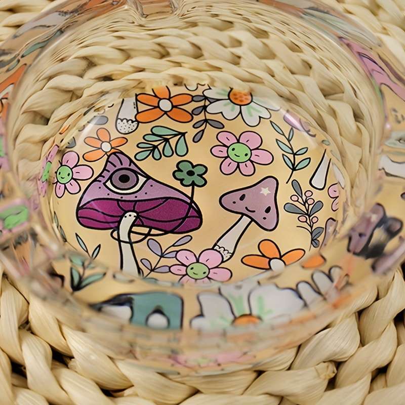 1pc Glass Ashtray Suitable for Home And Bars Creatively Designed with a Transparent Round Shape