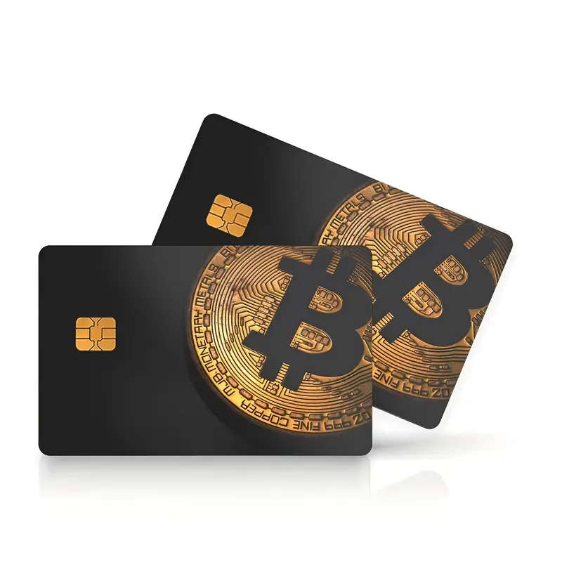 4 Piece Removable PVC Card Protectors with Bitcoin Design, Anti-Scratch