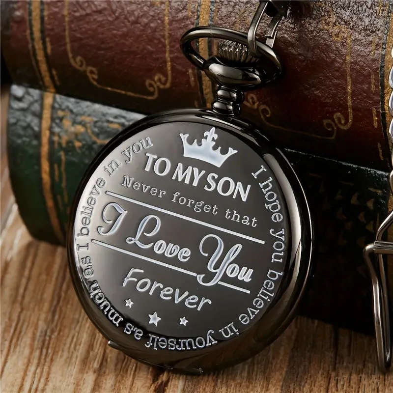 3pcs Vintage Elegance Gift Set Faux Leather Wallet Engraved Pocket Watch Glasses Ideal for Valentine