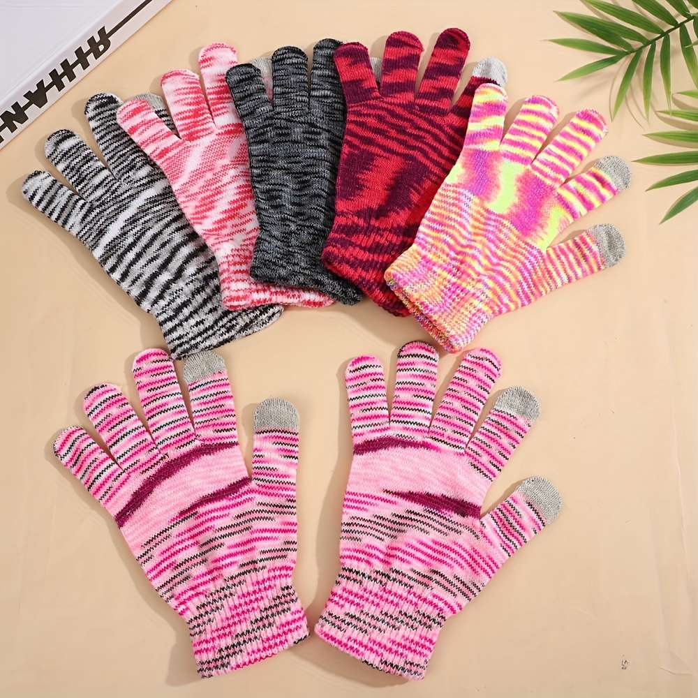 1 Pair Light Grey Warm Gloves