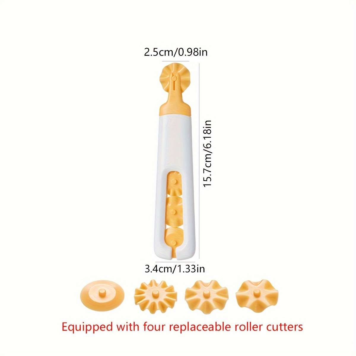 4-in-1 Plastic Pizza Cutter Set with Interchangeable Pastry Stamp Accessories Kitchen Gadget f