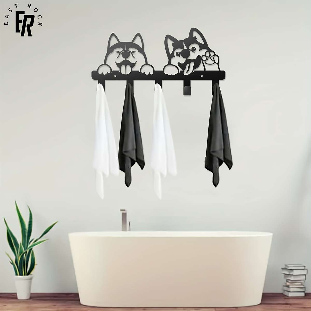 1pc Adorable Metal Dog-Themed Key Holder Rust-Resistant Wall-Mounted Multi-Functional Ho