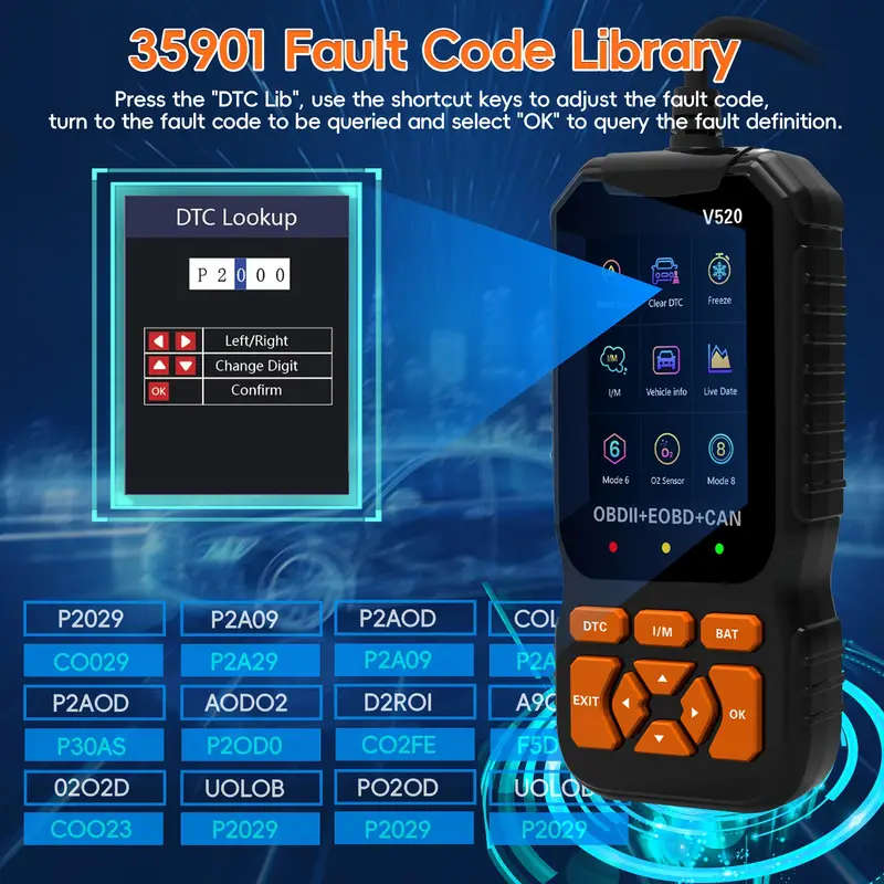 Professional OBD2 Scanner Tool Enhanced Engine Code Reader with Reset DTC Cloud Print I/M Readiness