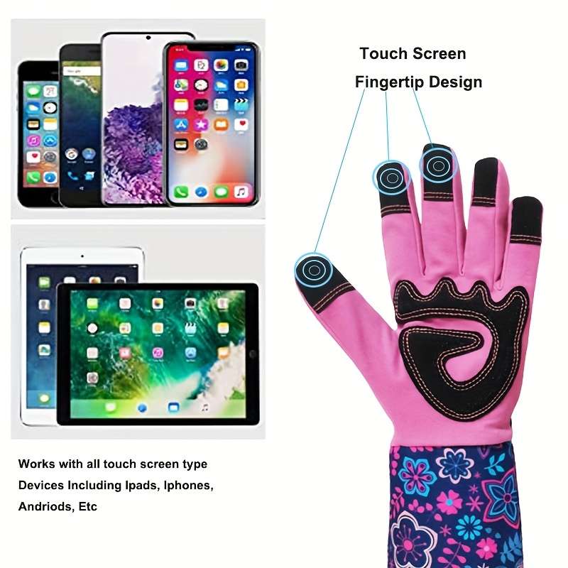 1 Pair Floral Charm Size M Multi Purpose Work Gloves