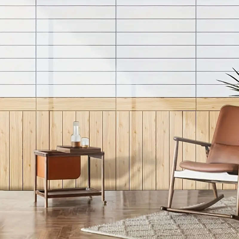 30 Washable And Reusable Self-Adhesive Wood Grain Wall Stickers