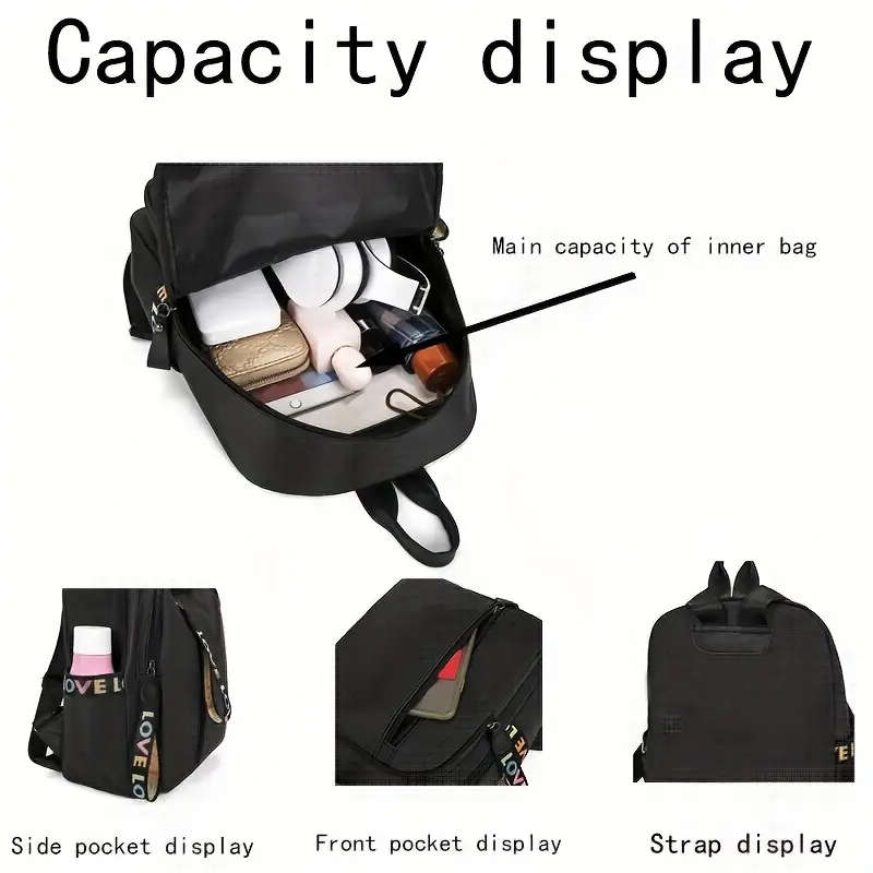 1pc Large Capacity Backpack for High School and Junior High Students Lightweight Travel Computer Bag
