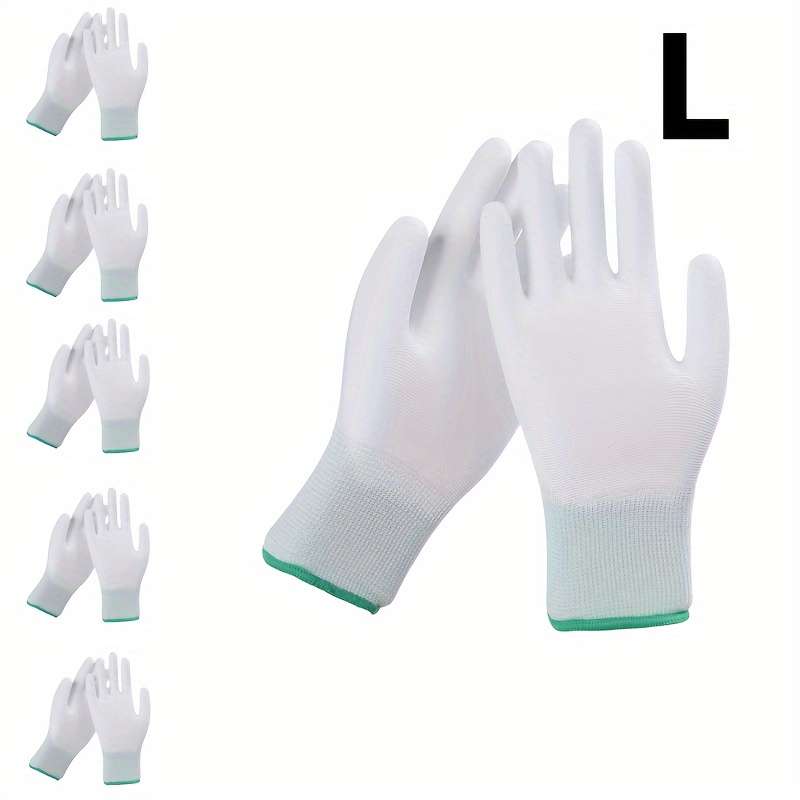 6 Pairs Green Size L Multi Purpose Work Gloves