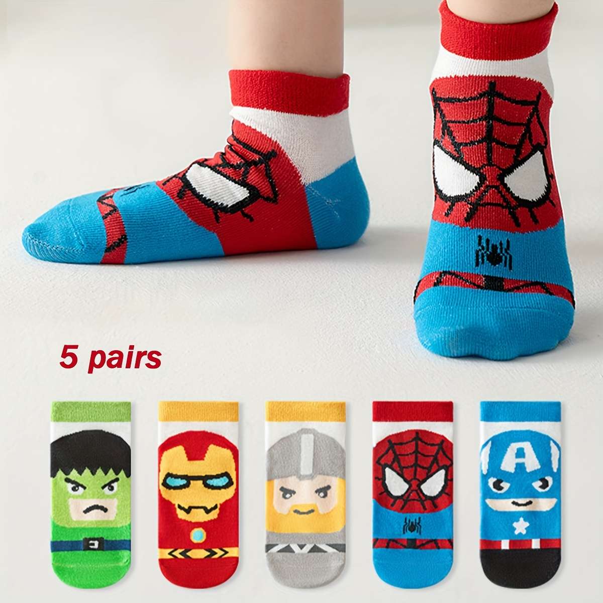 5 Pairs Multicolor 5 To 8Y High Elastic Socks