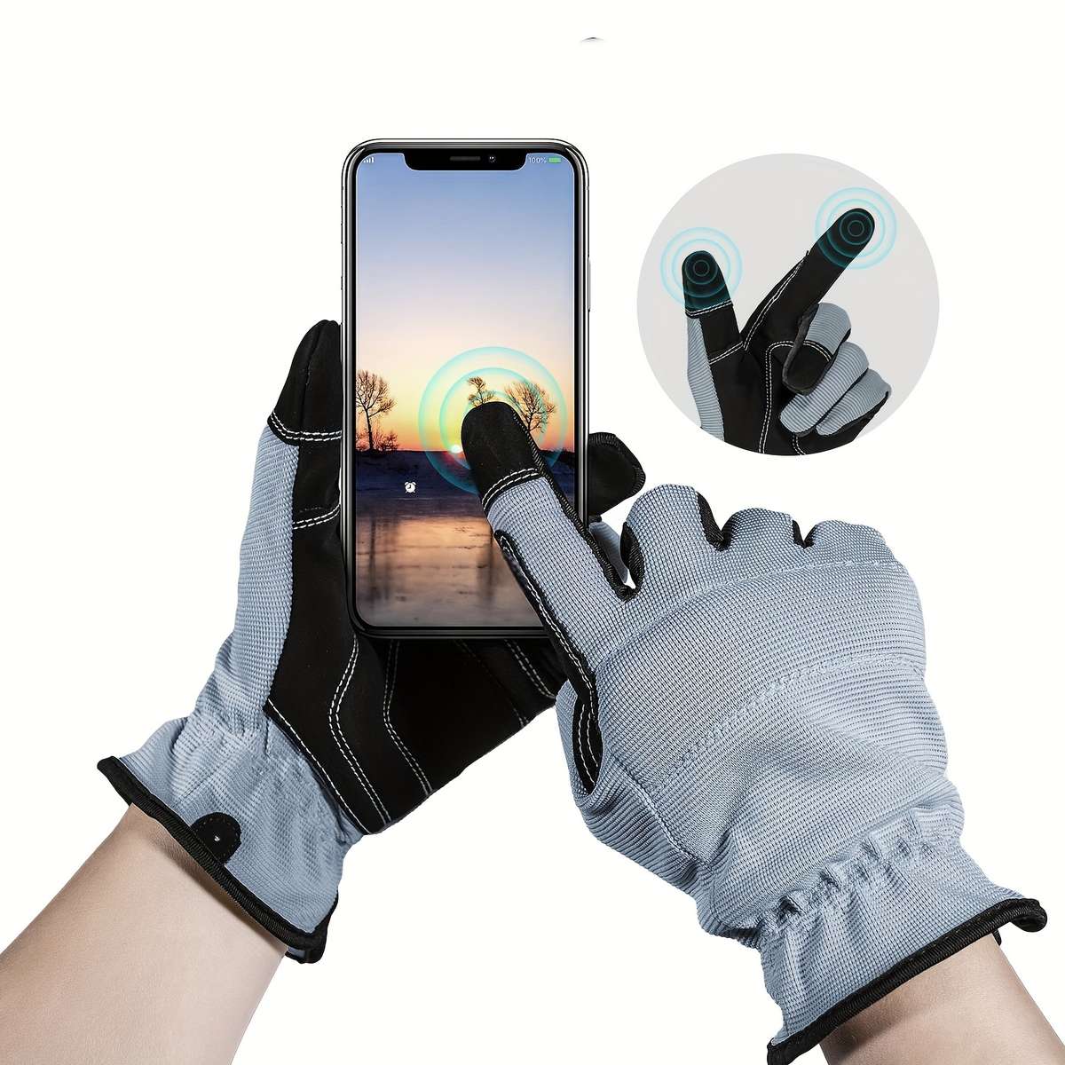 1 Pair Grey Size L Outdoor Sports Gloves