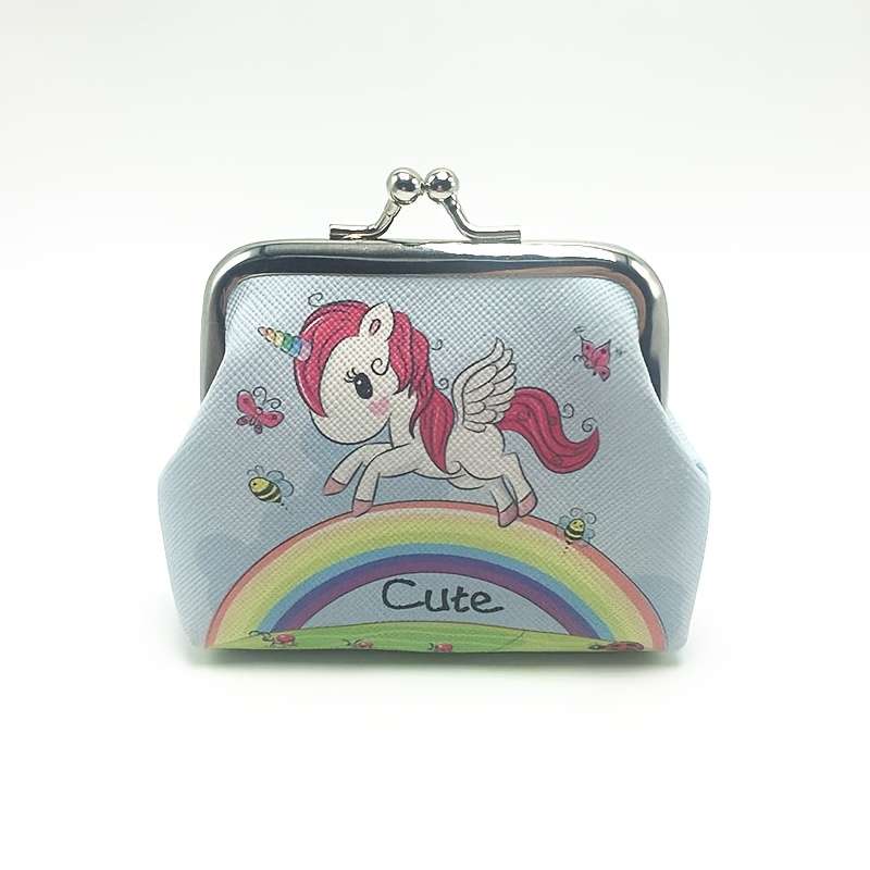 New Cartoon Unicorns Mini Coin Purse Positioning Printing Casual Style