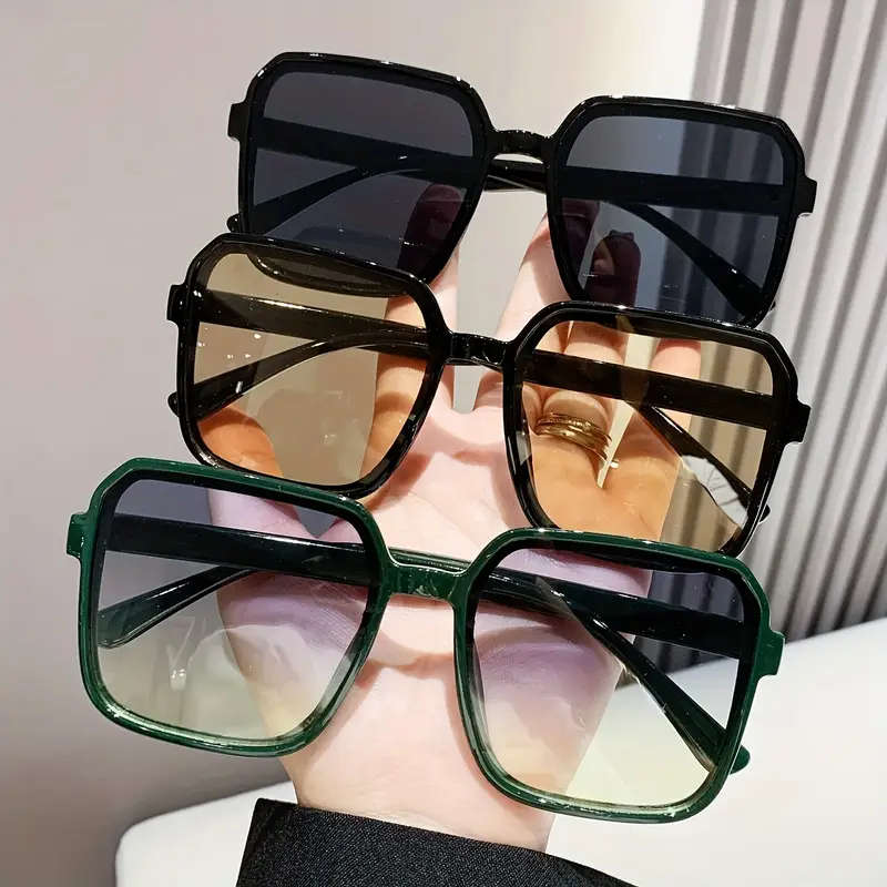 3 Pairs of Women's Square Glasses: Y2K Style, Multi-Color