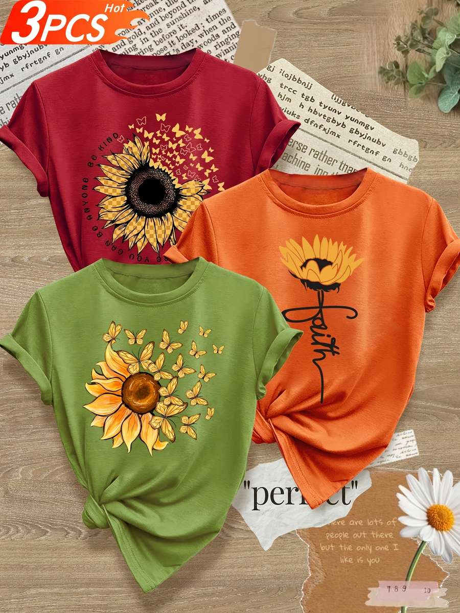 Womens T Shirt Color Red Army Green Orange Sizem