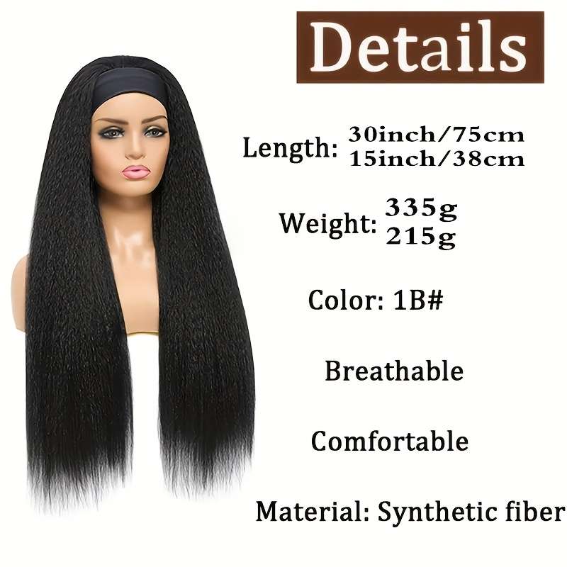 Black 76.2cm Fashion Design Wig