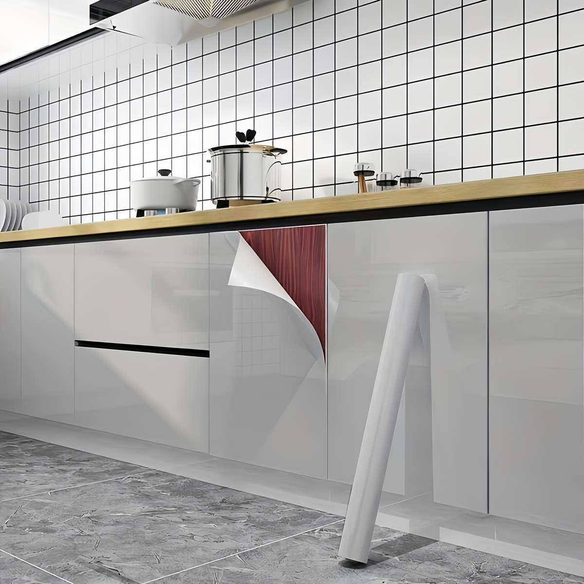 1PC Wall StickersPaint White60cm WideX10m Long