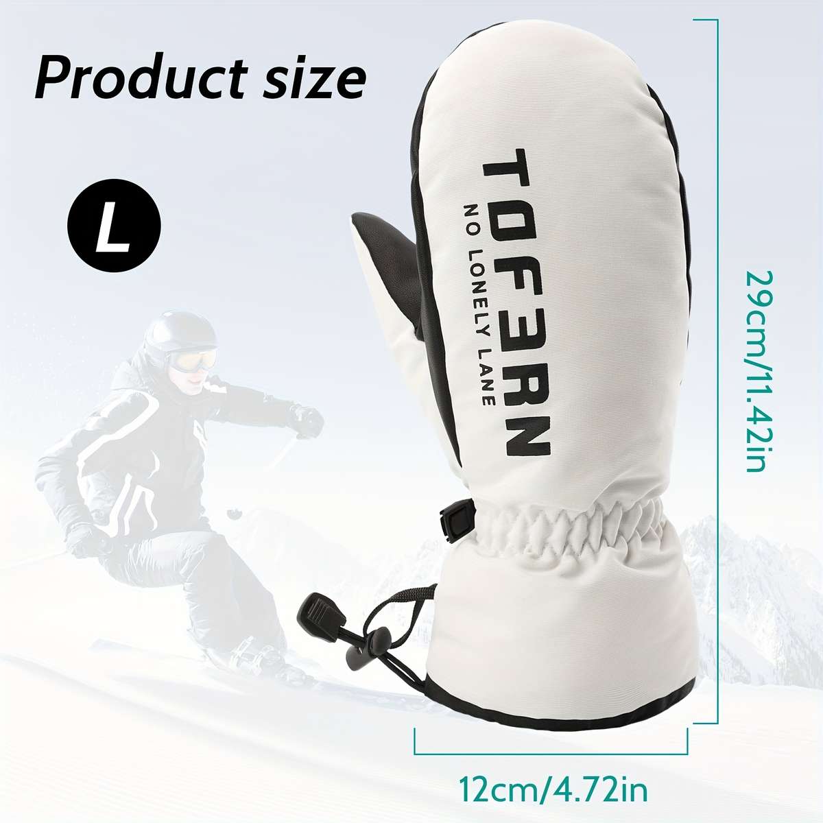 1 Pair Black Size L Warm Gloves