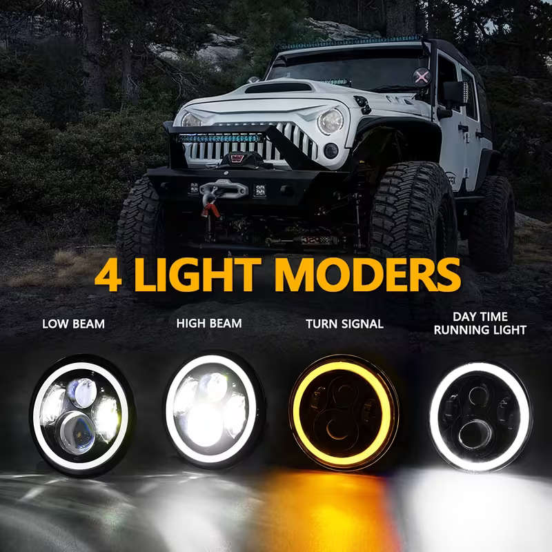 7 Inch Full Ring Round LED Headlight