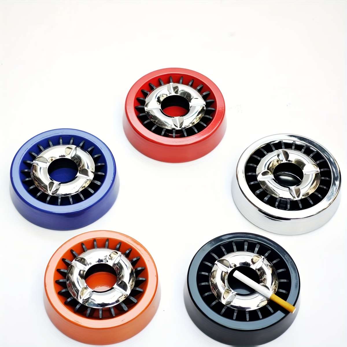 1pc Rotating Metal Ashtray with Windmill Design C Easy-Clean Stylish Home Decor for Living Roo