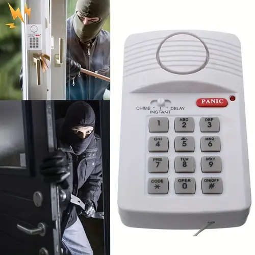 1pc Wireless Home Security Alarm System with Keypad Battery-Powered Fits Doors Windows Ideal for Gar